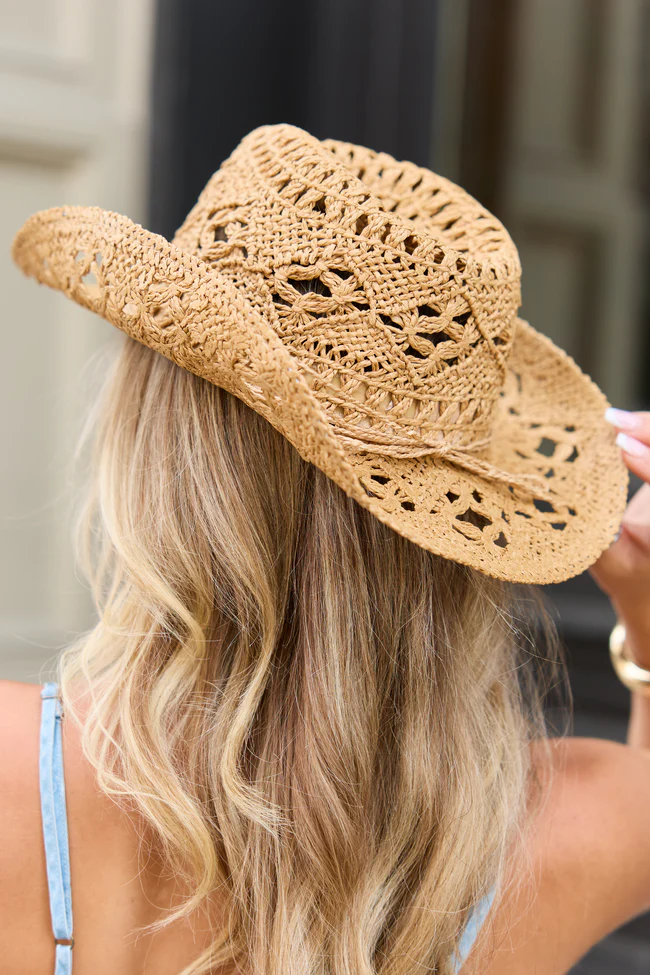 Americana Tan Straw Cowboy Hat - Image 5
