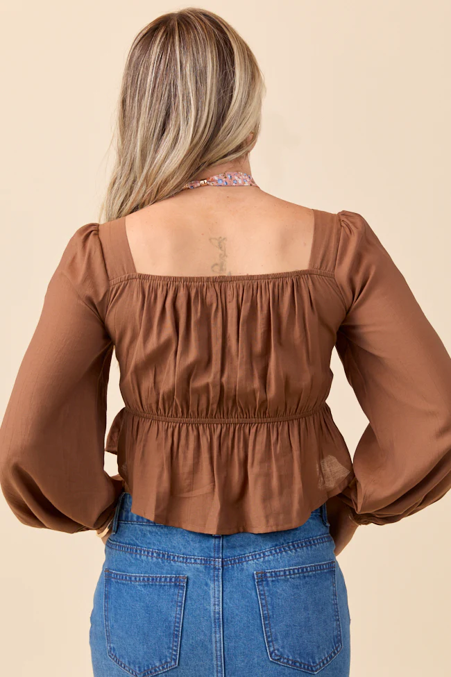 Ann Maria Brown Lace Trim Blouse FINAL SALE - Image 6