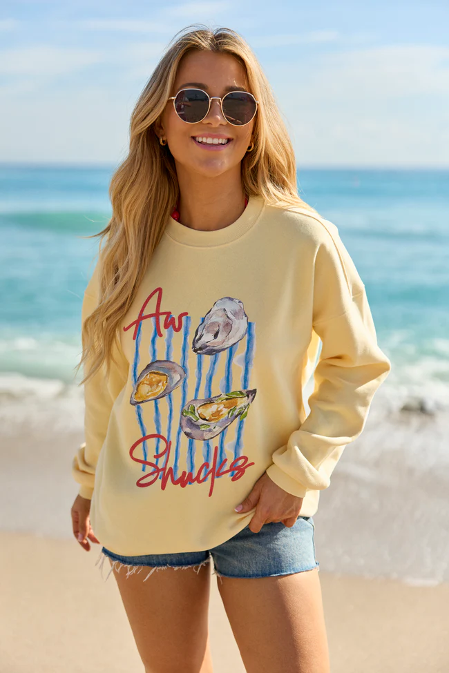 Aw Shucks Yellow Graphic Sweatshirt - Image 3