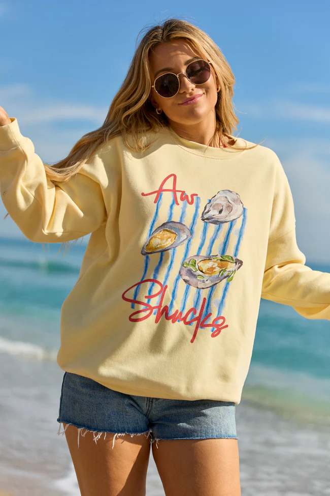 Aw Shucks Yellow Graphic Sweatshirt - Image 4