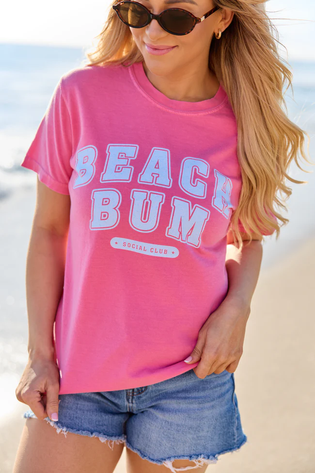 Beach Bum Pink Graphic Tee - Image 2
