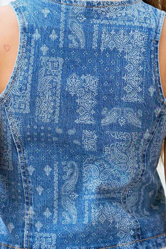 Beneath The Moon Bandana Printed Vest - Image 5