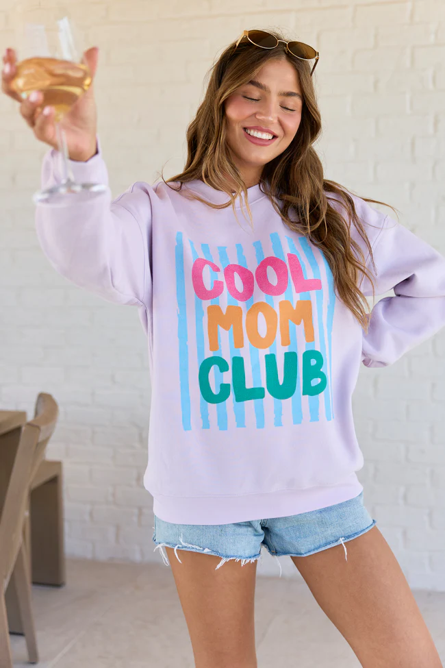 Cool Mom Club Purple Graphic Sweatshirt - Image 2