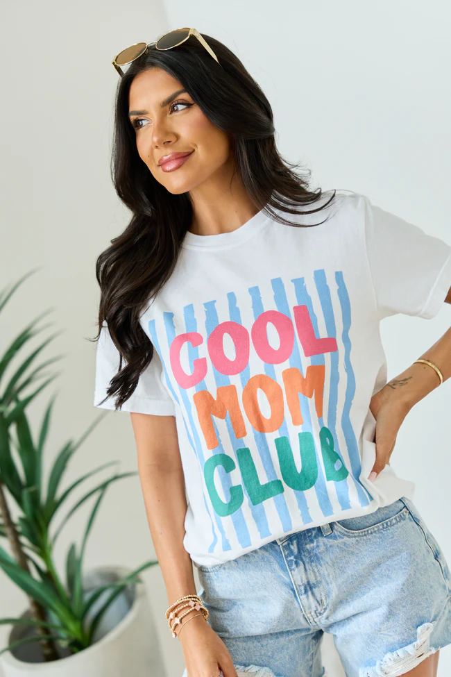 Cool Mom Club White Graphic Tee - Image 4