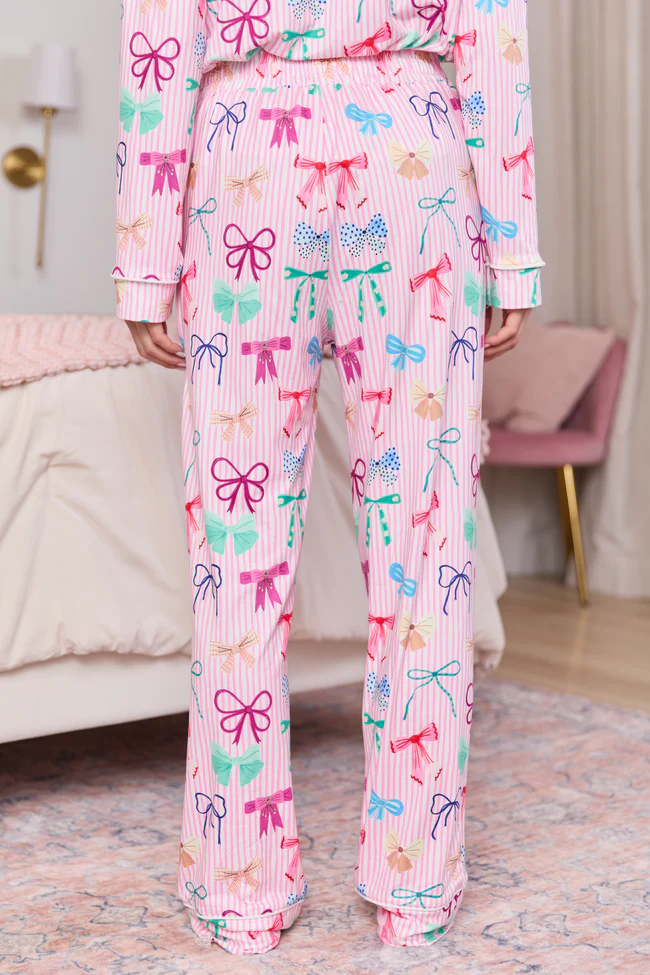 Cozy Crush Pajama Pants - Take A Bow Pink Stripe - Image 4
