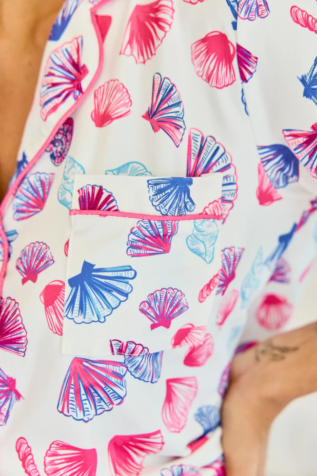 Cozy Crush Short Sleeve Pajama Top - Pink Seashell - Image 6