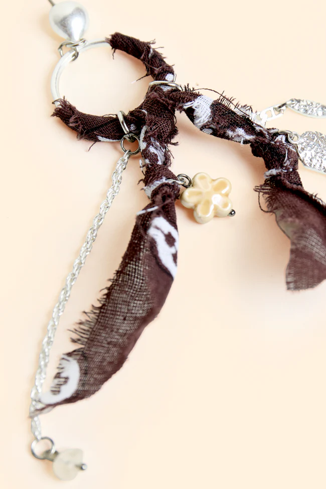 Emmi Brown Bandana Hoop Earrings FINAL SALE - Image 2