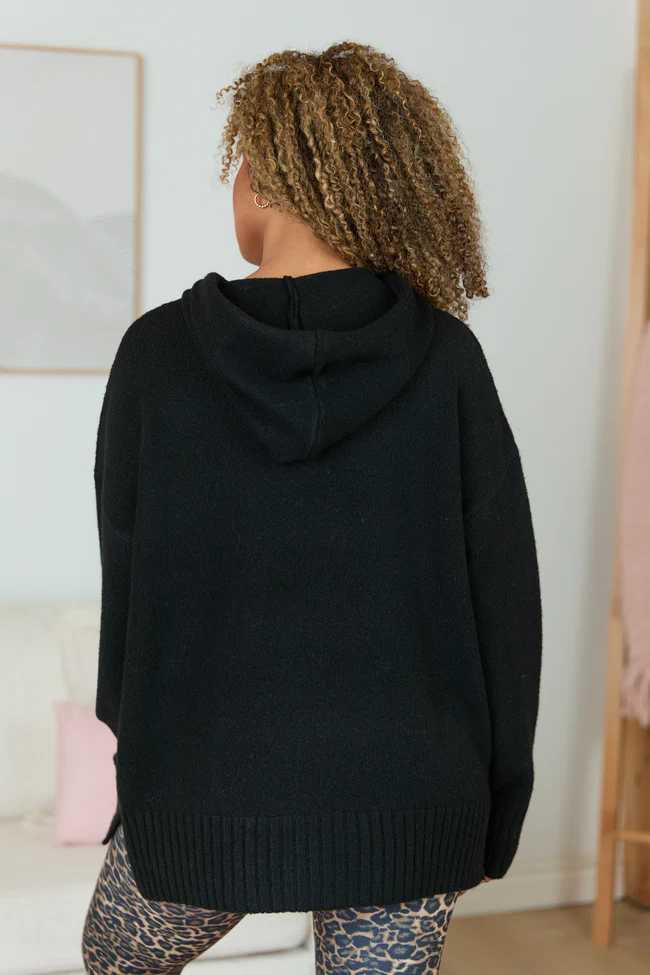 Etta Black Hooded Sweater FINAL SALE - Image 5