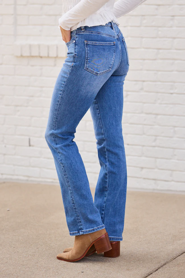 Everest Medium Wash Bootcut Jeans FINAL SALE - Image 4