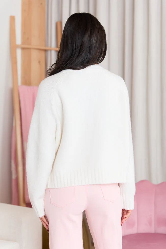Fallon Ivory V-Neck Sweater SALE - Image 5