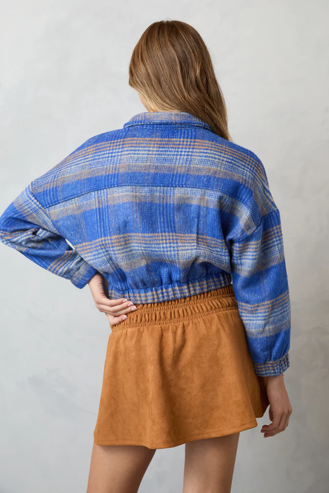 Finley Blue Plaid Jacket FINAL SALE - Image 4