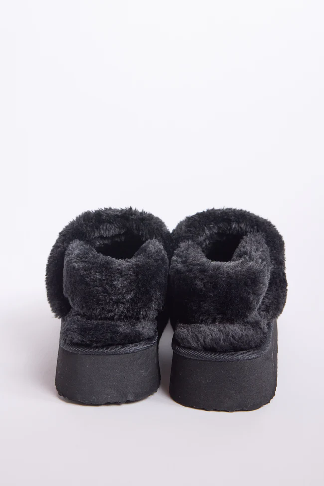 Greer Black Slingback Platform Slippers FINAL SALE - Image 7