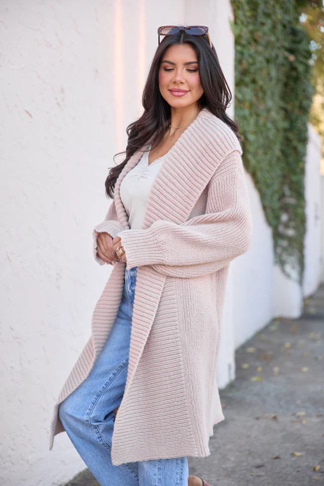 Harrisyn Tan Midi Duster Cardigan FINAL SALE - Image 3