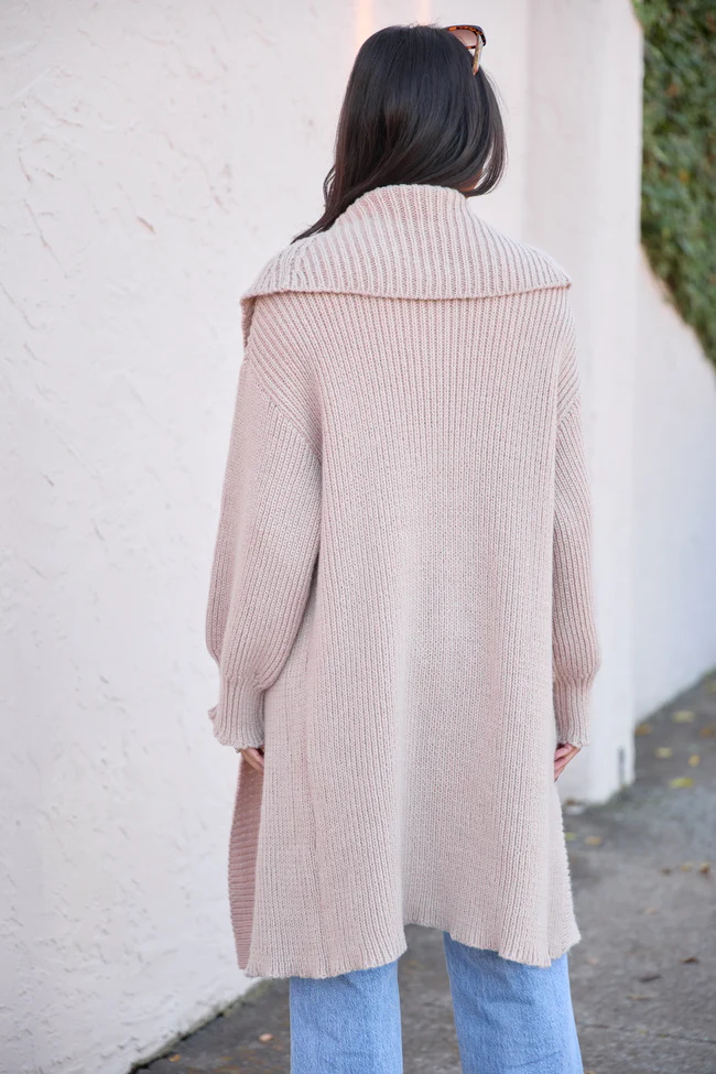 Harrisyn Tan Midi Duster Cardigan FINAL SALE - Image 4