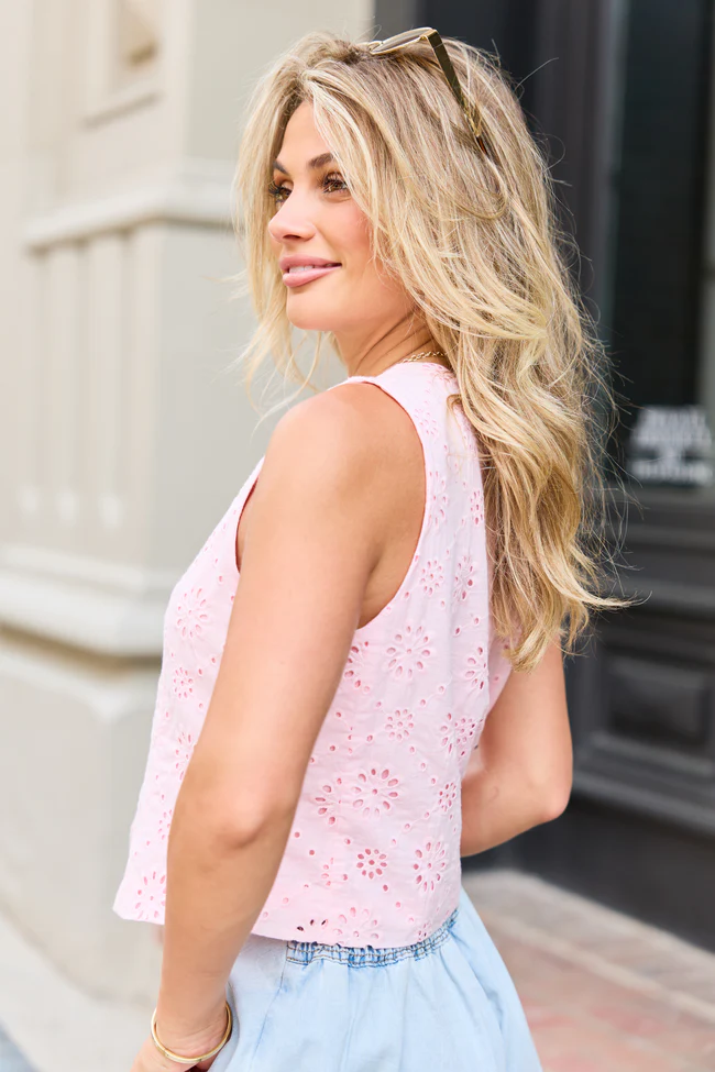 Haven Pink Eyelet Lace Vest - Image 9
