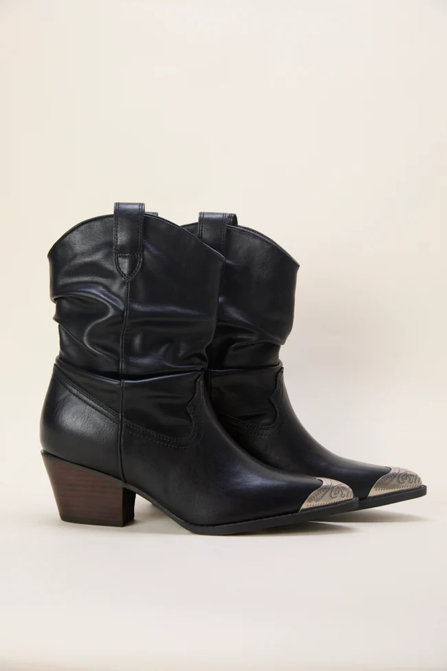 Heather Black Slouch Boots FINAL SALE - Image 3