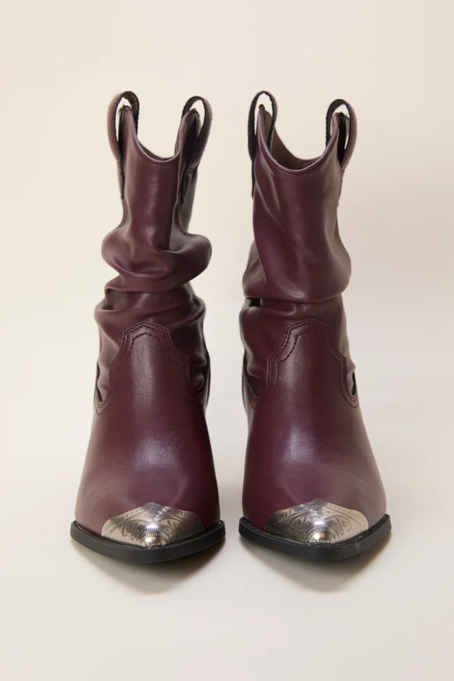 Heather Claret Slouch Boots FINAL SALE - Image 4