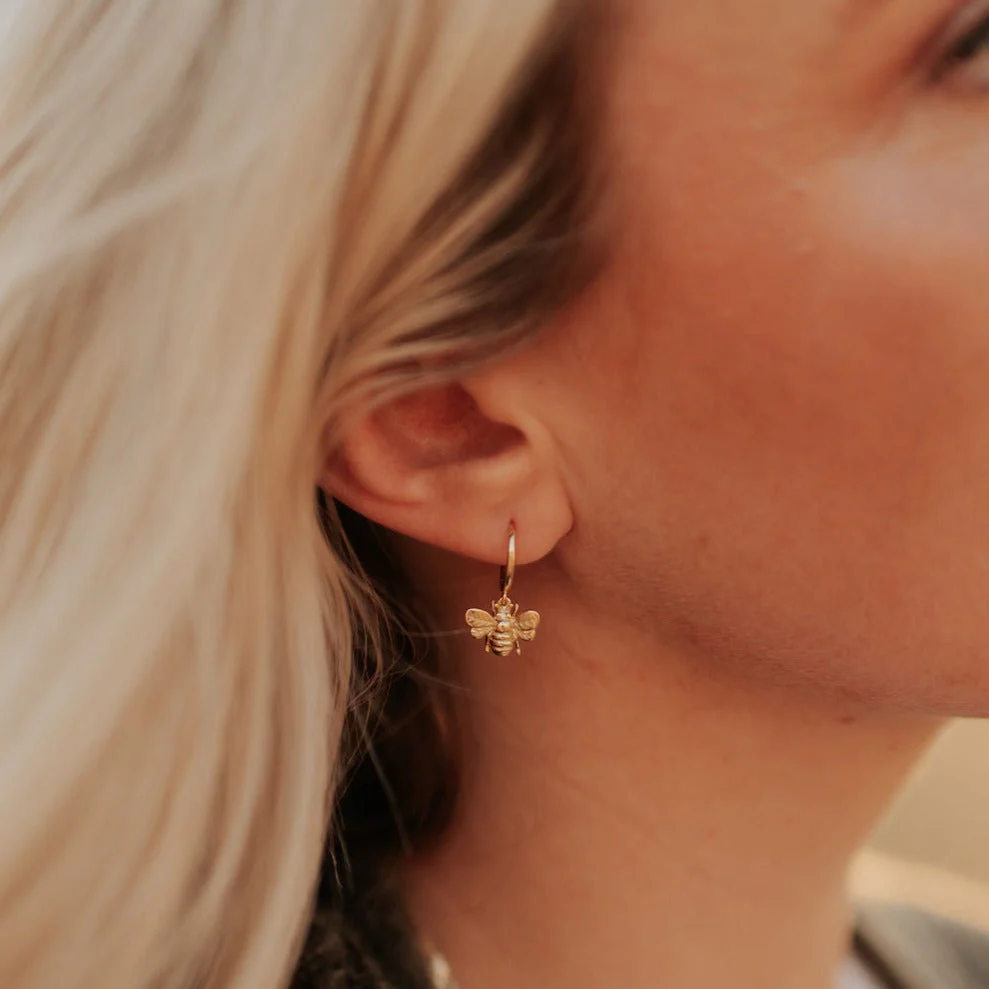 Honey Bee Hoop Earrings - Image 4