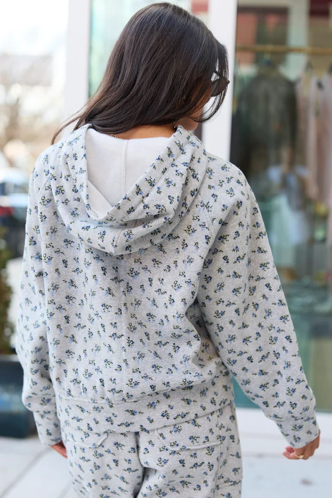 Jolie Grey Floral Hoodie FINAL SALE - Image 5