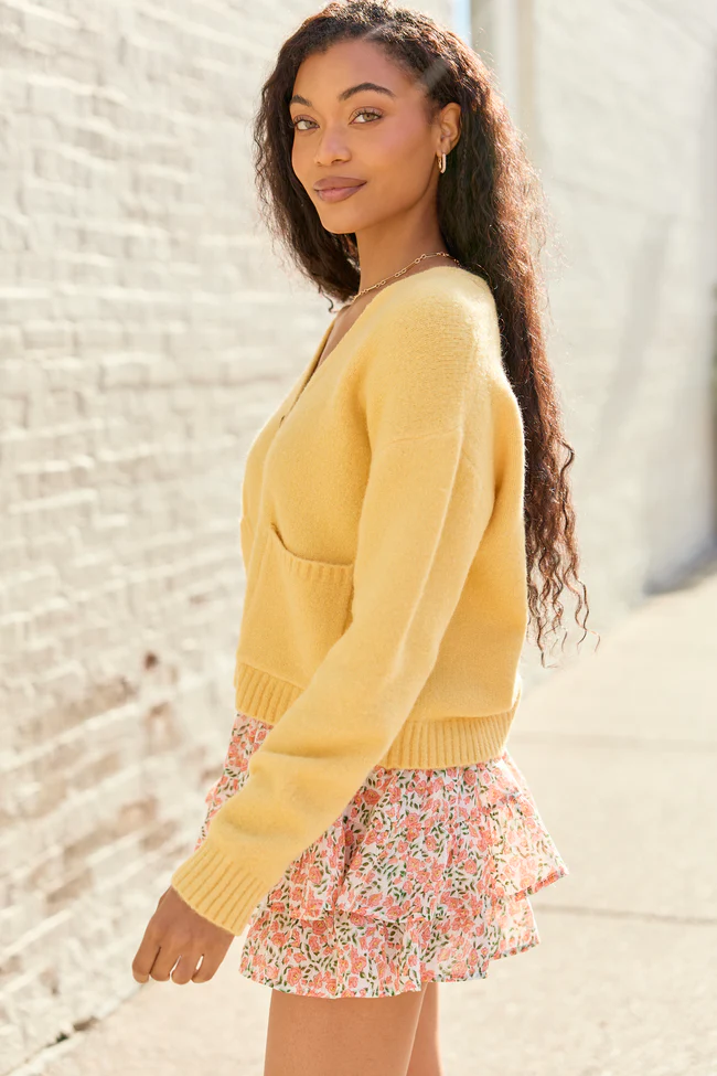 Kathryn Yellow Long Sleeve Cardigan SALE - Image 6