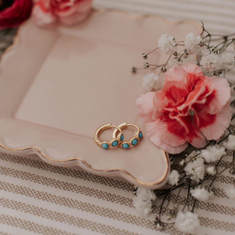 Lainey Turquoise Hoop Earrings - Image 9