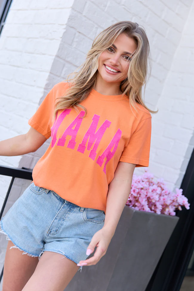 Mama Block Burnt Orange Graphic Tee - Image 3