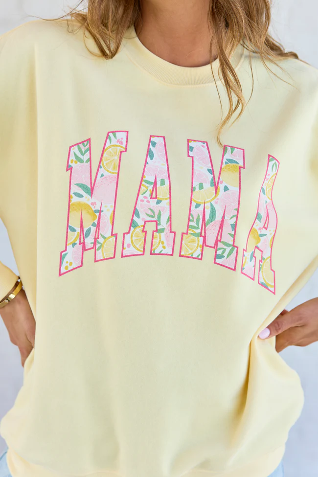 Mama Block Lemons Yellow Graphic Sweatshirt - Image 2