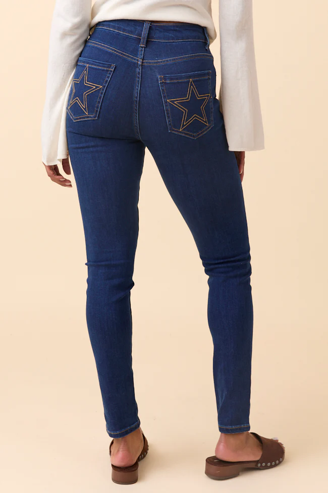 My Favorite Dark Wash Star Stitch Jeans FINAL SALE - Image 5