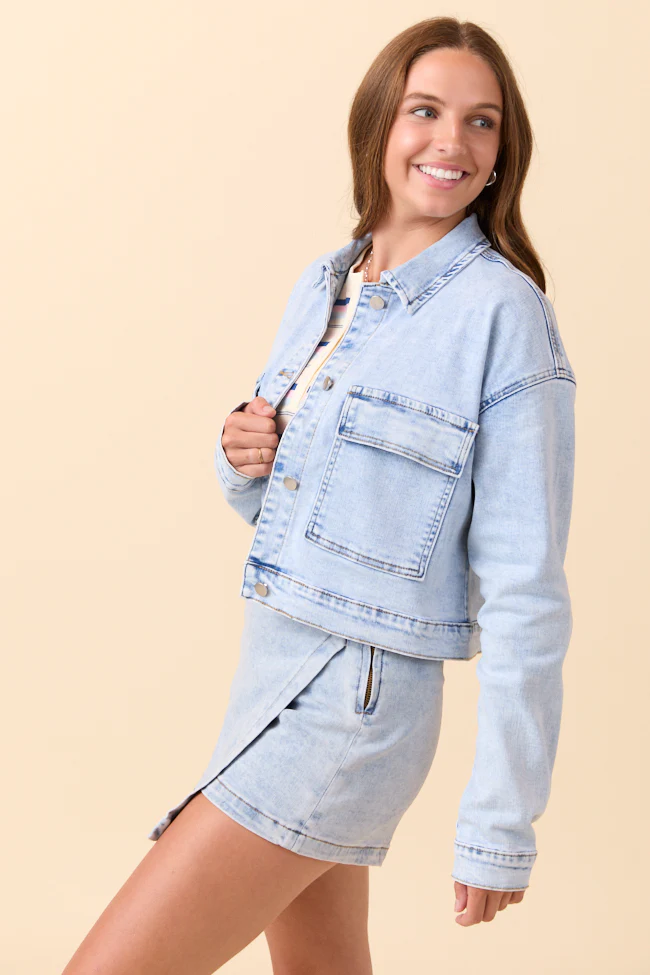 My Favorite Light Wash Denim Jacket FINAL SALE - Image 4