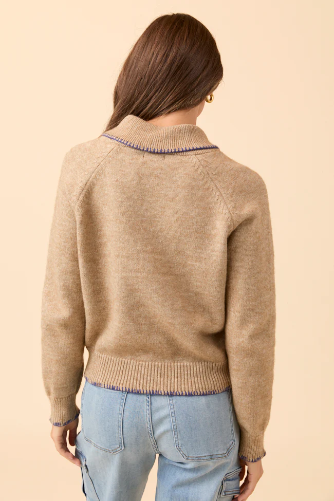 Nettie Brown V-Neck Toggle Button Sweater FINAL SALE - Image 8