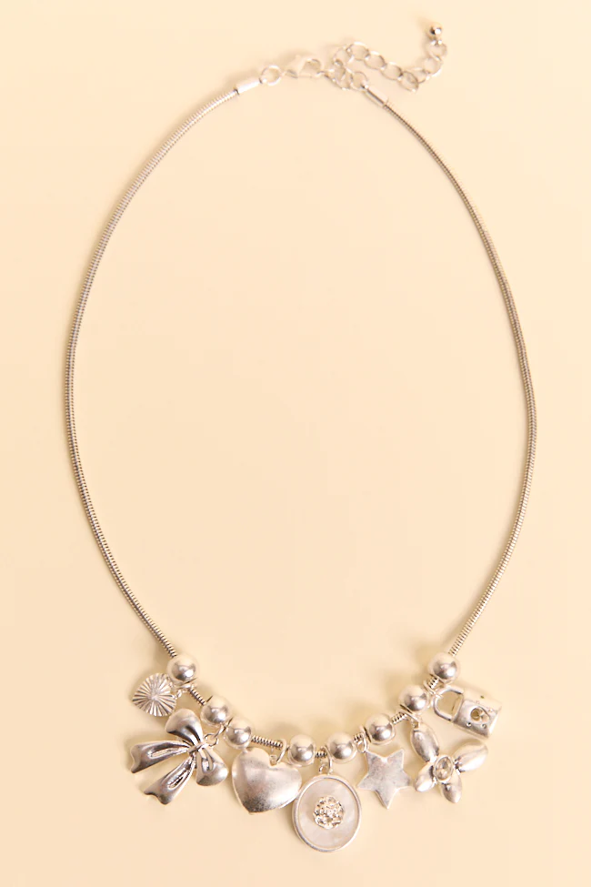 Noelle Silver Charm Necklace FINAL SALE