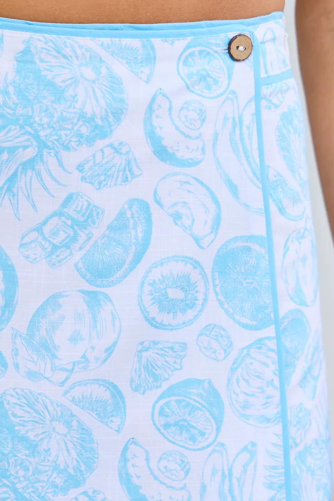 Not So Simple Blue Fruit Print Skort - Image 5