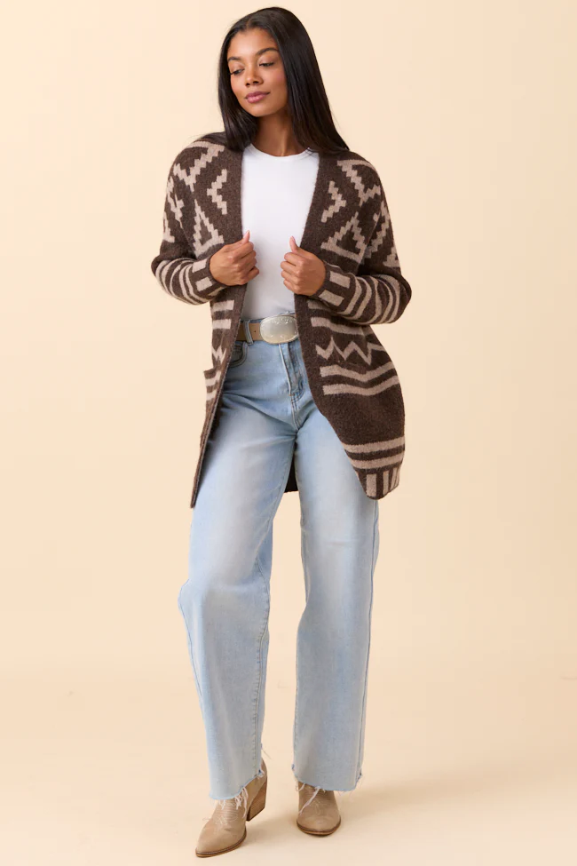 Phoenix Brown Southwestern Long Cardigan FINAL SALE - Image 5