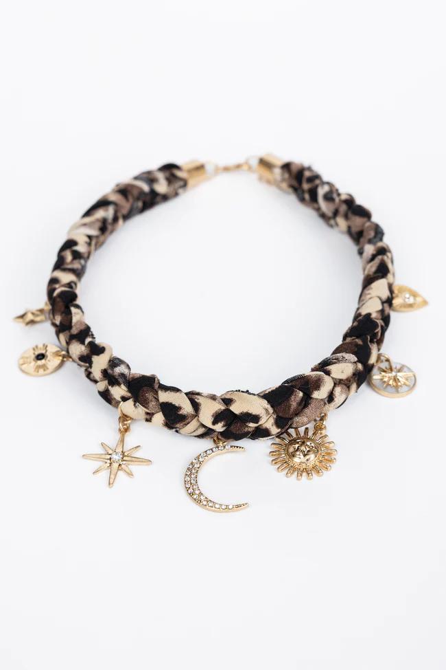Ramona Leopard Scarf Charm Necklace - Image 3