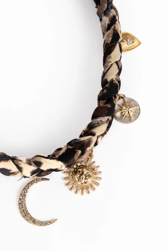 Ramona Leopard Scarf Charm Necklace - Image 4