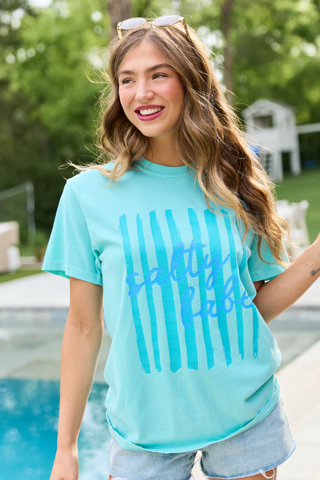 Salty Babe Mint Graphic Tee - Image 3