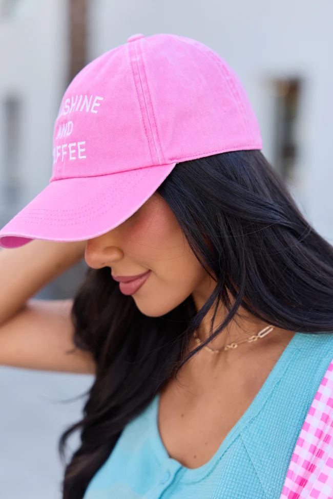 Sunshine And Coffee Pink Hat DOORBUSTER - Image 4
