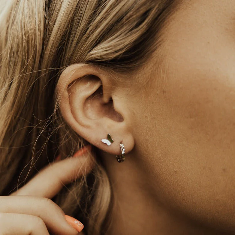 Sydney Hammered Hoop Earrings - Image 8