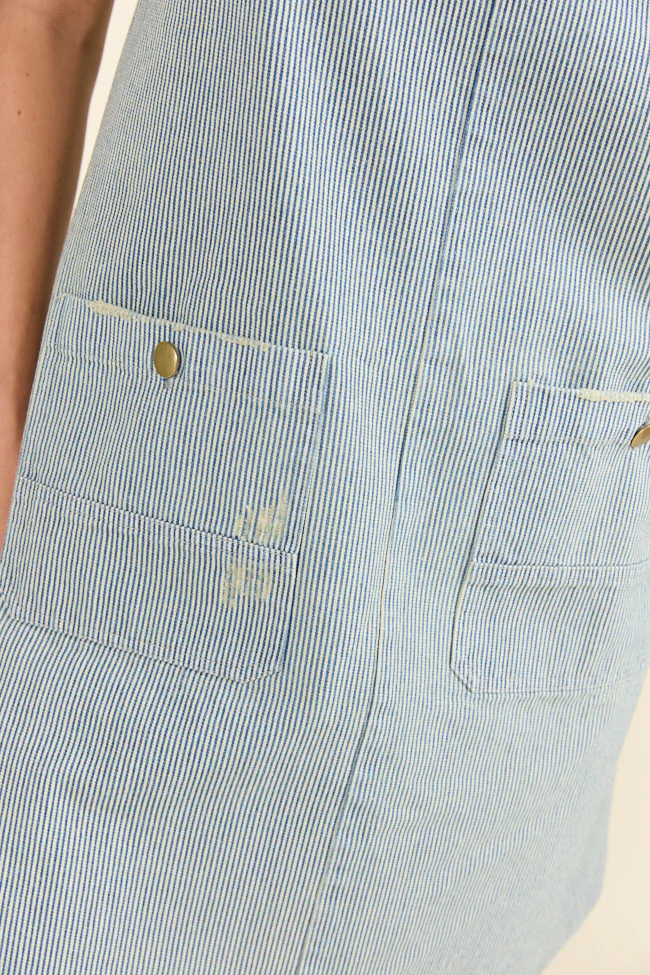 Shelley Striped Overall Dress FINAL SALE - Image 6