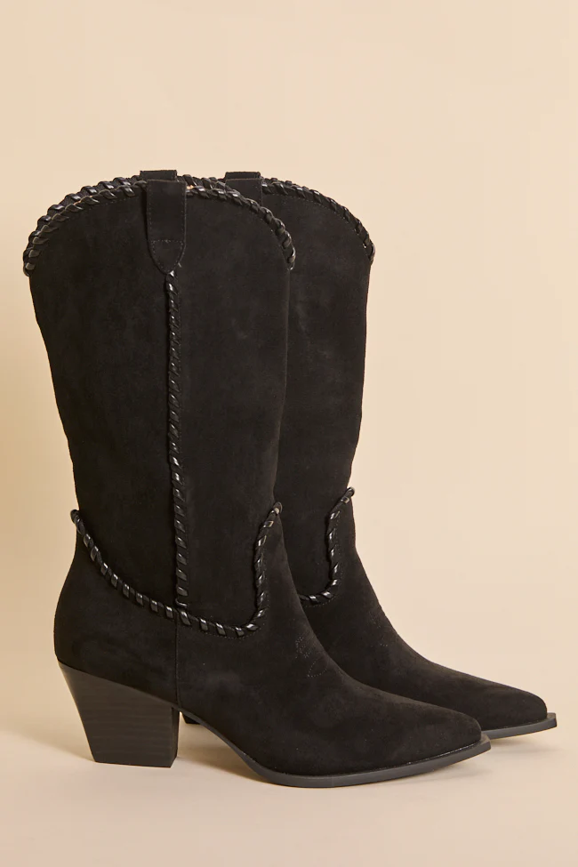 Tilley Black Whipstitch Cowboy Boots FINAL SALE - Image 4
