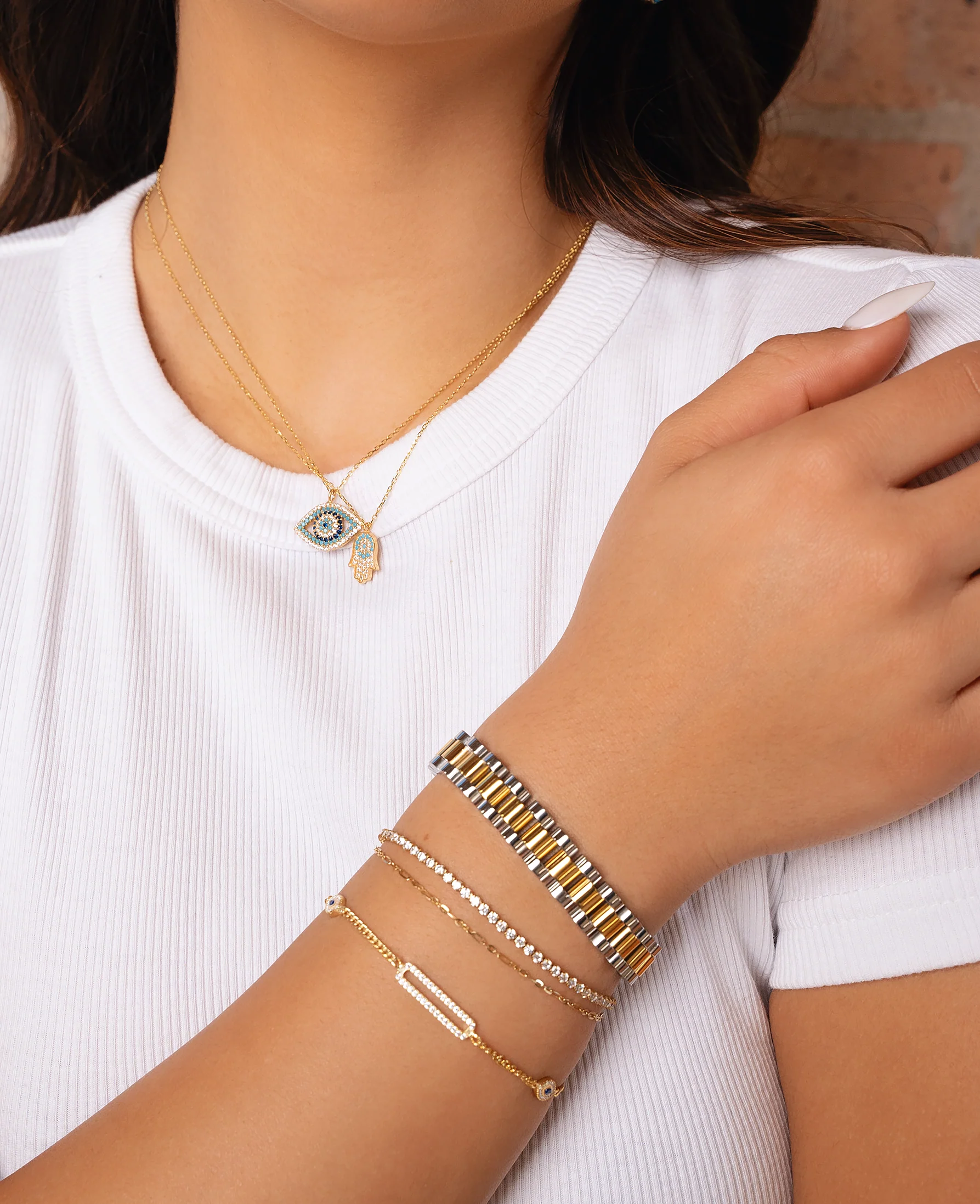 Vega Silver and Gold Band Bracelet - Image 6