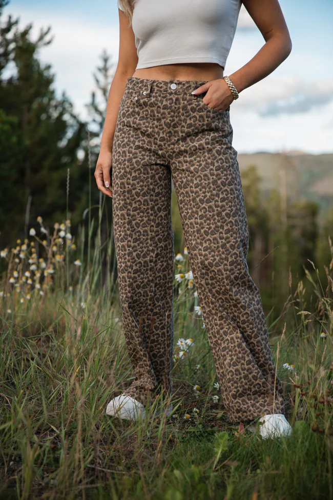 Wild Things Leopard Wide Leg Pants SALE - Image 3